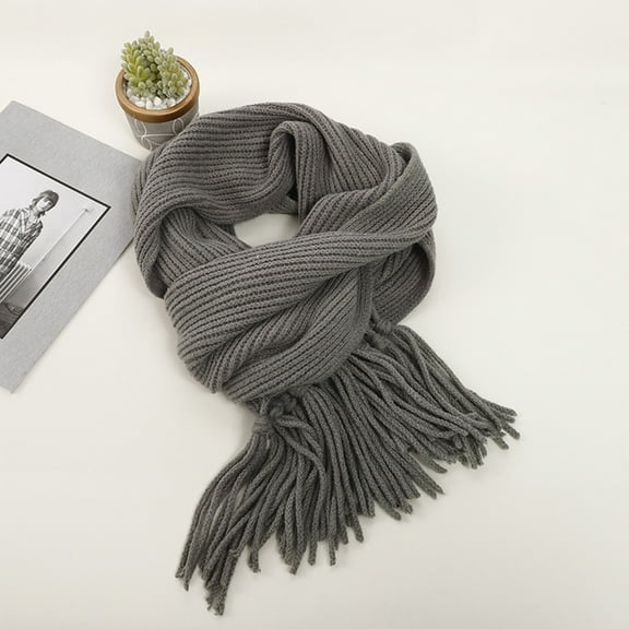 Baqcunre Clearance! Scarf for Women, Winter Solid Kint Feel Pashmina Shawls Wraps Ladies Light Scarf Warm Scarves Womens Long Shawl Wraps Large Scarves Knit Tassel Scarf,