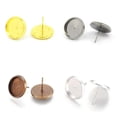 thumbnail image 2 of U8MO 20PC Brass Cup Earring Posts Earring Cabochon Setting Bezel Base Round 12mm Tray-Bronze, 2 of 2