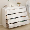 thumbnail image 5 of Aiho 8 Drawer White Double Dresser, Modern Wooden Storage Cabinet with Cut-Out Handles, Large Chest for Bedroom Living Room, 5 of 9