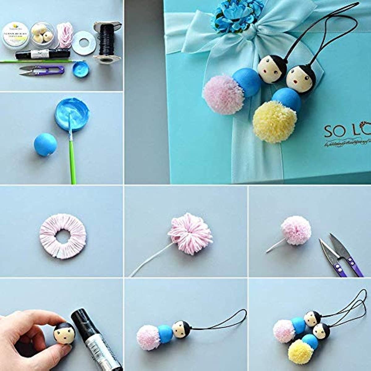 Wooden Beads 50Pcs 12mm (1/2 Inch) Natural Unfinished Wood Spacer Beads Round Ball Wooden Loose Beads for Bracelet Pendants Crafts Hair Braids DIY Jewelry Making Christmas Decoration