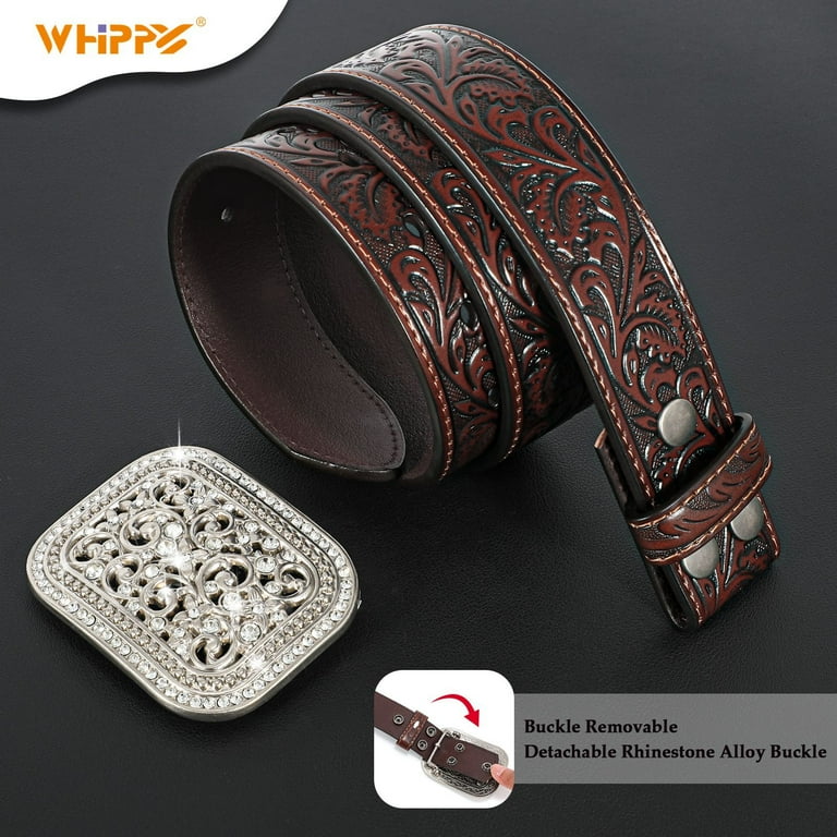 WHIPPY Western Genuine Leather Belt for Women Men Cowgirl WHIPPY Western Genuine Leather Belt for Women Men Cowgirl