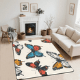 thumbnail image 2 of CURLYOOT Colorful Butterflies Area Rugs 5'x7' Washable Rug Large Living Room Rug Non Slip Indoor Floor Carpet for Dining Room Bedroom Home, 2 of 7