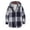 Dark Blue, variant on Patlollav Men Casual Turndown Long Sleeve Button Closure Plaid Print Hooded Shirt
