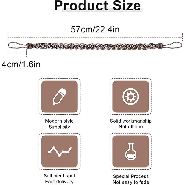 Juego Taian De 2 Tiebacks De Cortina Tejidos A Mano Para Accesorios De Cortina De Ventana (2 Piezas) - Marrón XianweiShao 8390614930827