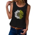 thumbnail image 1 of Playeras,Blusas y Tops,Ropa para Mujer Verano Tops Camiseta sin mangas de verano para mujer, camiseta sin mangas con gráfico de flores , camiseta informal para vacaciones (Black, XXL), 1 of 6