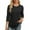 #H-Black, variant on GuangCheng Crew Neck Pleated Blouses for Women 3/4 Length Sleeve T Shirts Casual Fall Tunic Basic Trendy Tops