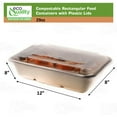 thumbnail image 3 of [600 Pack] 29oz Compostable Eco Friendly Container Trays with Lids - Rectangular Oblong Tree Free Sugarcane Bagasse Meal Prep Bento Boxes Take Out Catering Microwavable Deep Container, 3 of 8
