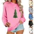 thumbnail image 2 of ShiShine Christmas Tree Sweatshirt Shirts for Women Xmas Splicing Long Sleeve Pullover Shirt Top, 2 of 6