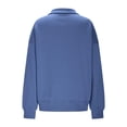thumbnail image 6 of Domzest Womens Quarter Zip Pullover Long Sleeve Oversized Fleece Sweatshirts Trendy Collared Pullover Tops Daily Outfits Royal Blue 2XL, 6 of 7