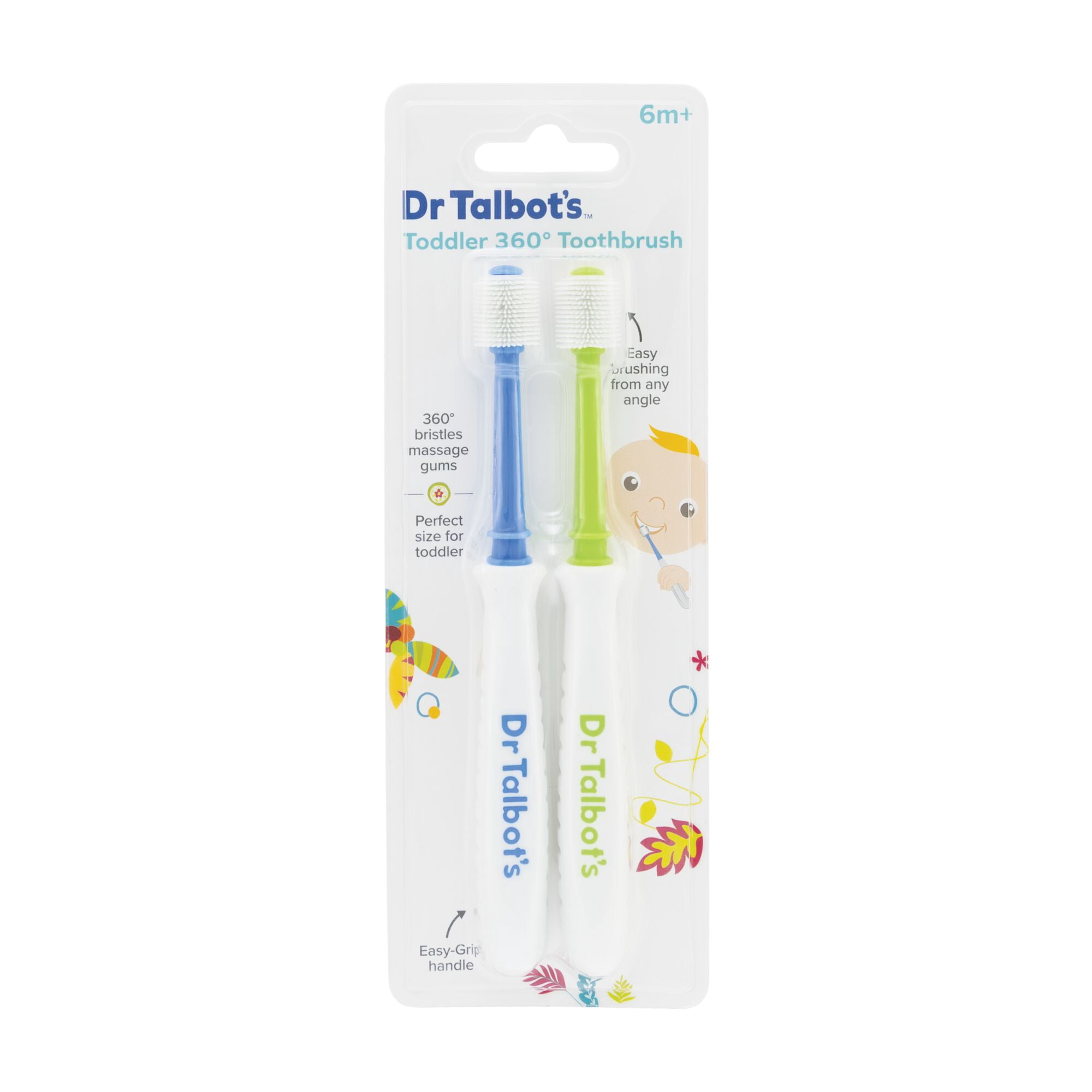 Dr.Talbot's 2pk 360 Baby Toothbrush, Blue/Green