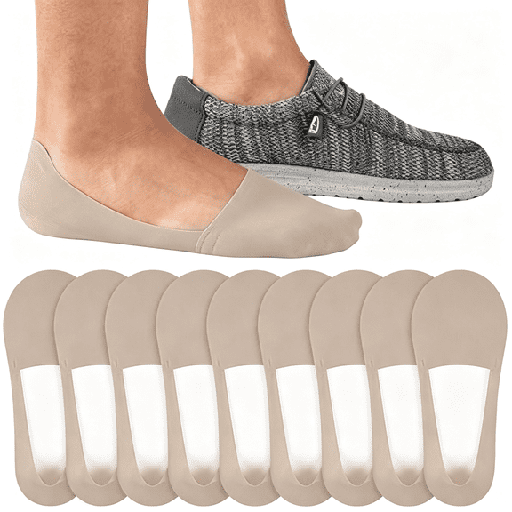OQRKI 9 Pairs No Show Socks Men Non Slip Low Cut Invisible Liner Footies Thin Silk Casual Socks for Loafers Flat Boat 9 Pairs Non Slip No Show Socks for Men