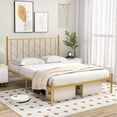 thumbnail image 1 of Gymax Full Size Platform Bed Frame Heavy-duty Metal Bed Frame w/Sturdy Metal Slat Support Gold, 1 of 10