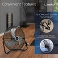 thumbnail image 5 of Lasko QuickMount 20" High Velocity Floor Fan and Wall Fan for Large Rooms, 3 Speeds, Pivoting Head, Metal Blades, 2264QM, 5 of 11