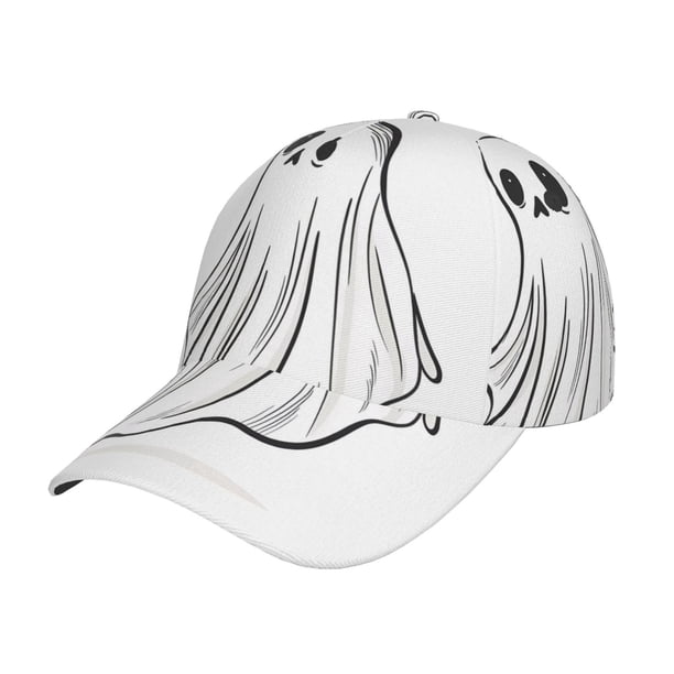 Fotbe Cute Ghost Simple Drawing Gorro Clásico de Béisbol, Gorra Ajustable con Broche Snapback, Gorro de Exterior de Algodón Suave