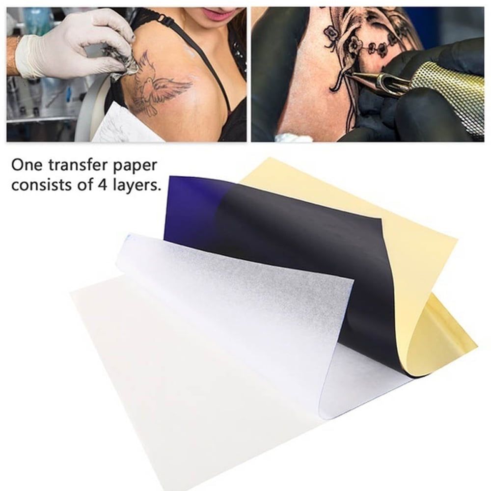 CINRA Tattoo Transfer Paper 25 Sheets Tattoo Stencil Transfer Paper Tattoo  Thermal Stencil Paper 4 Layers 8 12 x 11 Tattoo Copy Carbon Tracing Paper  for Tattooing A4 Size in Kuwait  Whizz Temporary Tattoos