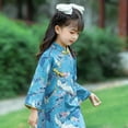 thumbnail image 5 of Otqutp Girls Qipao Long Sleeve Dress Chinese New Year Clothing Traditional Ethnic Style Performance Clothes for Kids Toddler, 5 of 8