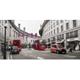 thumbnail image 2 of Pangea Images 32x18 White Modern Wood Framed Museum Art Print Titled - Buses and taxis in Oxford Street, London, 2 of 4