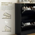 thumbnail image 5 of HOMCOM Slim Shoe Cabinet with 2 Flip Drawers & Adjustable Shelves, Black, 5 of 8