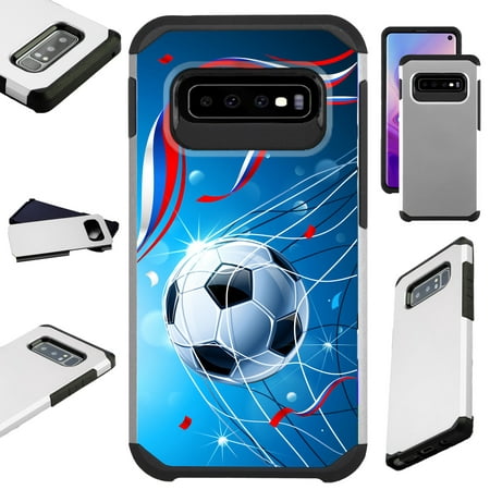 Compatible Samsung Galaxy S10 S 10 5G (2019) Case Hybrid TPU Fusion Phone Cover (Soccer