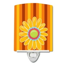 Caroline's Treasures BB9053CNL Heart Flower Orange #2 Ceramic Night Light, 6x4x3", multicolor