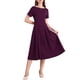 thumbnail image 2 of INSPIRE CHIC Vestidos de Cuello Barco para Mujeres 2025 Midi Swing Vestido A-Line para Ocasiones Elegantes y Casuales XL Rojo Púrpura, 2 of 5