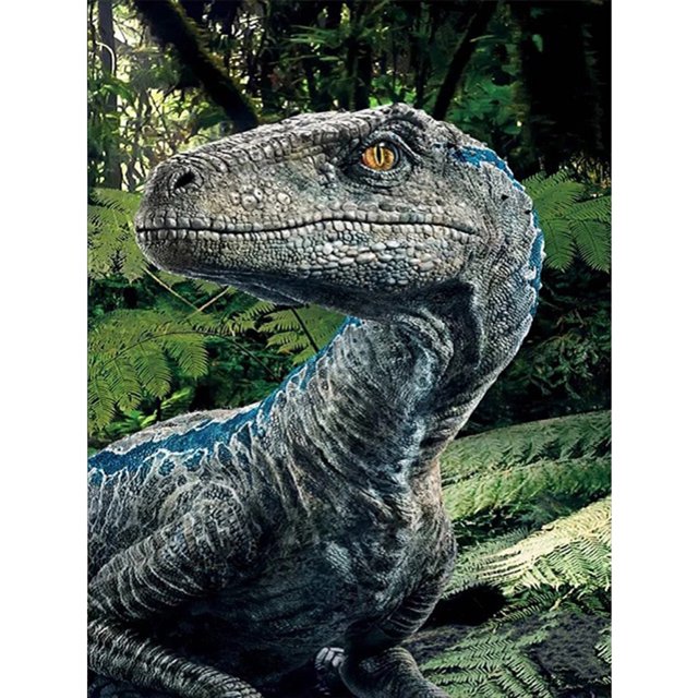Taladro de pintura de diamante 5D Kits de bricolaje Cuadro de mosaico de dinosaurio redondo completo (w300) FLhrweasw Nuevo