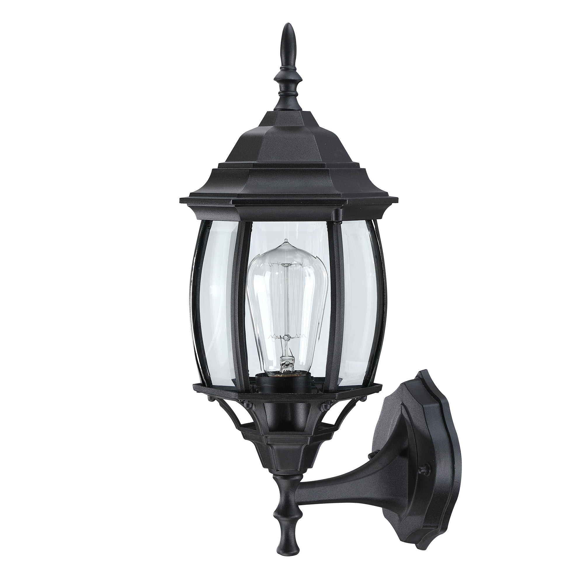 16.85" Black Outdoor Porch Light Fixture Wall Mount Outdoor Wall Light for House, Garage, Hallway E26 Base