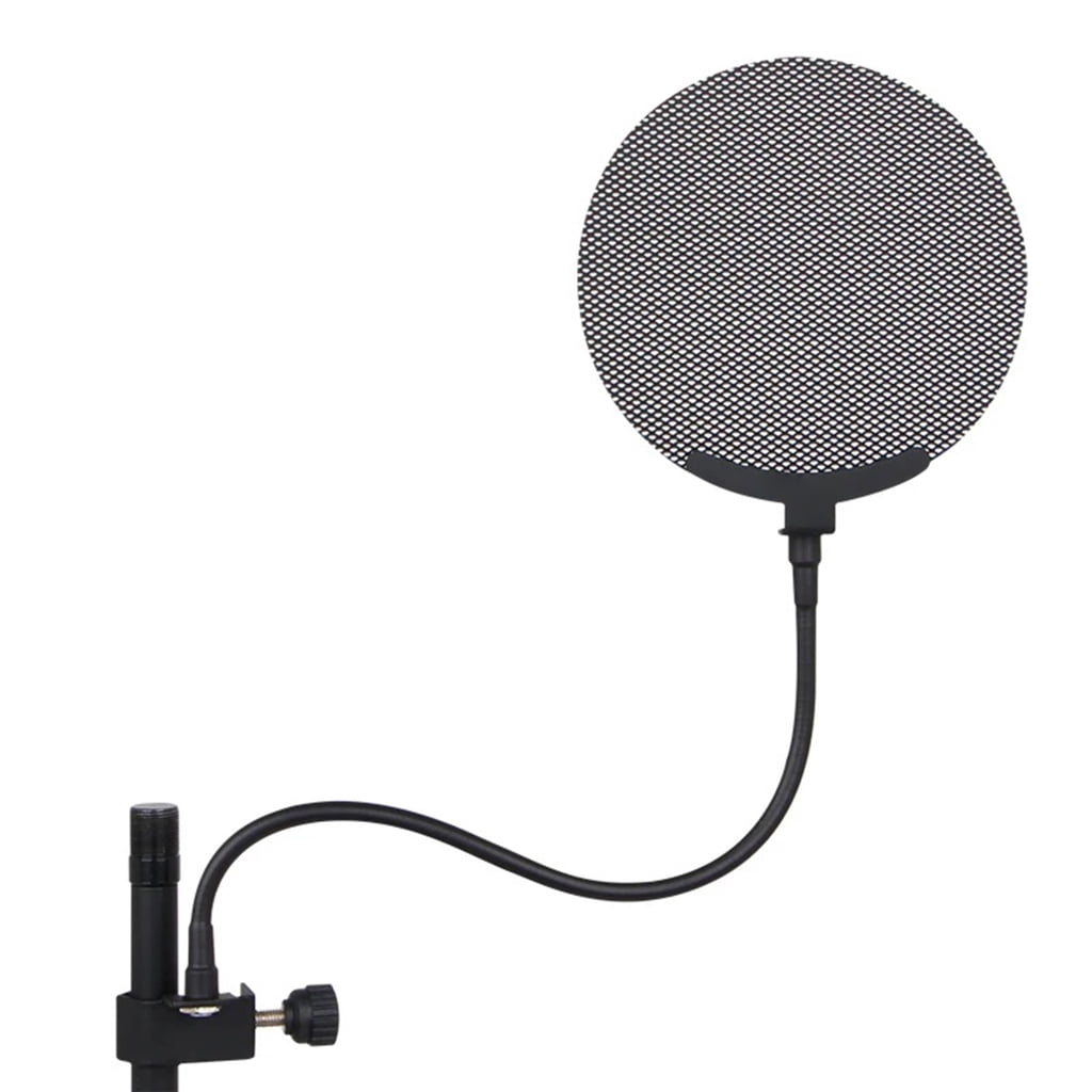Studio Microphone Windscreen Microphone Blowout Filter with Double Layered Metal Net for Clear Auditory