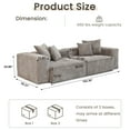 thumbnail image 5 of Magic Home Convertible Sectional Sofa Modular Couch,Modern Corduroy Sofa with Pillows for Living Room,Apartment and Small Space,2-Seat Sofa,Brown, 5 of 14