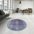 thumbnail image 4 of Ahgly Company Machine Washable Indoor Square Traditional Deep Periwinkle Purple Area Rugs, 7' Square, 4 of 7