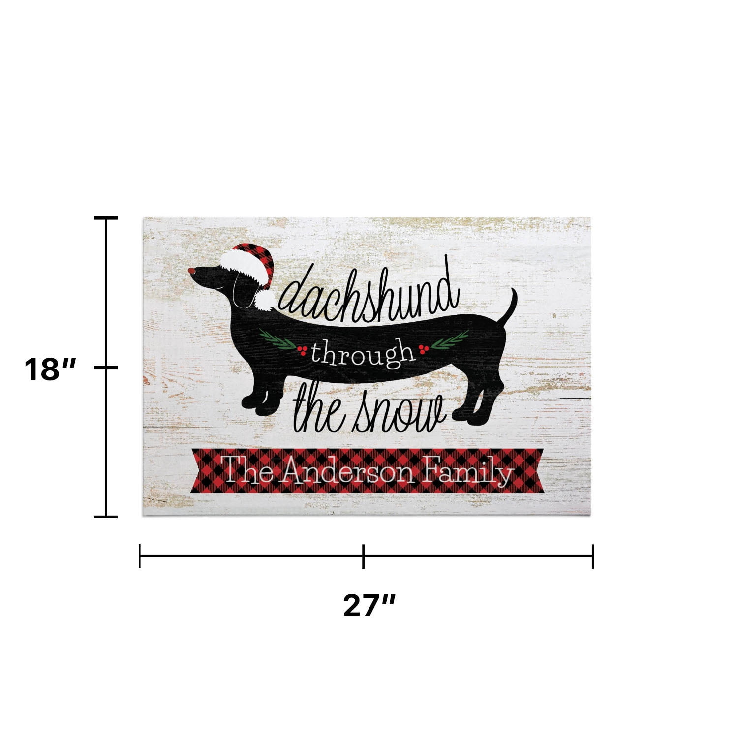 Dachshund Christmas Custom Doormat Dachshund Through The Snow