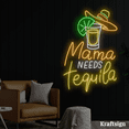 thumbnail image 2 of Craftnamesign Mama Need Tequila Neon Sign, Tequila LED Sign, Bar Club Deco, 2 of 4