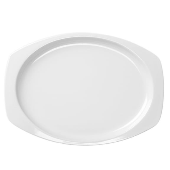 Excellante Nustone White Melamine Dinnerware Collection 11.5 inch x 7.5 inch, Rectangular Platter, Comes in Dozen