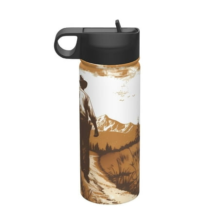 

Matuu Western Cowboy Countryside for 18oz Durable Thermal Cups Keep Drinks Cold & Hot Insulated Coffee Mug with Lid (With Straw)