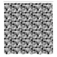 thumbnail image 2 of Ambesonne Charcoal Shower Curtain, Greyscale Hexagons Grid, 69"Wx75"L, Grey Charcoal Grey White, 2 of 4