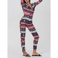 thumbnail image 2 of Christmas Jumpsuits for Women Buttoned V-neck Long Sleeve Christmas Printed Jumpsuit Xmas Bodysuit, 2 of 6