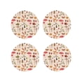 thumbnail image 2 of Balery 4 Pcs Retro Autum Mushroomsleather Coasters Set, Drink Table Cup Coasters For Living Room Kitchen Coffee Decor, 2 of 9