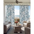 thumbnail image 2 of Teal Spring Floral Blackout Curtains for Bedroom/Living Room, Thermal Insulated Kitchen Curtains, Elegant Pastoral Flowers Grommet Darkening Window Treatment Drapes 52"x63"x2, 2 of 8