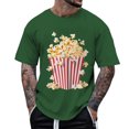 thumbnail image 2 of Bibifish Mens T-Shirts Loose Fit Crew Neck Popcorn Graphic Print Tshirts Casual Trendy Short Sleeve Daily Tee Tops, 2 of 3