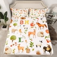 thumbnail image 1 of Draps de Lit Pleine Grandeur Style Ferme Rustique pour Garçons Filles Enfants, Drap-Housse Mignon Animaux de Ferme, Ensemble de Lit Style Ferme, Imprimé Cheval Mouton Dessin Animé, Ensembles de Literie Décor d'Automne (Sans Drap du Dessus), 1 of 5