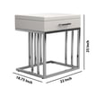 thumbnail image 5 of Modern Metal Frame Rectangular End Table with 1 Drawer, White and Silver - Saltoro Sherpi, 5 of 5
