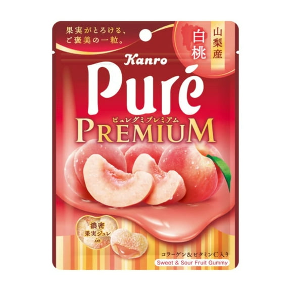 Kanro Pure Gummy Premium White Peach from Yamanashi 54g – Made in JAPAN - Tokyo Sakura Mall