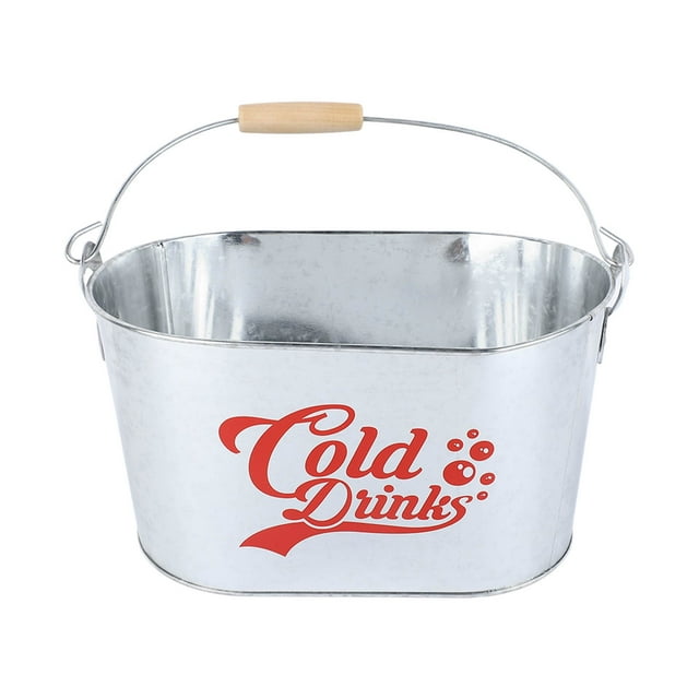 Cubo de cerveza con asa lateral, elegante, antióxido, ovalado, de gran capacidad, para champán, ideal para barbacoas de bar, tipo frío.