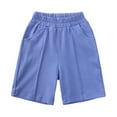 thumbnail image 2 of Toddler Boys 2 Piece Shorts Outfit Solid Color Crew Neck Top Lace-Up Pants Summer Short Sleeve Shorts Set 2-8Y, 2 of 9