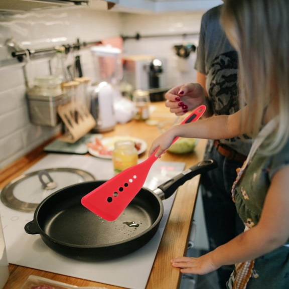 Alasum Red Silicone Fish Spatula Non-Stick Pan Safe Kitchen Cooking Utensil