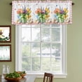 thumbnail image 3 of 2 Pack Valances for Window, Spring Easter Short Curtains for Kitchen Bedroom Living Room, Colorful Tulip Floral Eggs Pink Plaid Rod Pocket Small Window Treatment Valance Drapes 60 x 18 Inch, 3 of 8