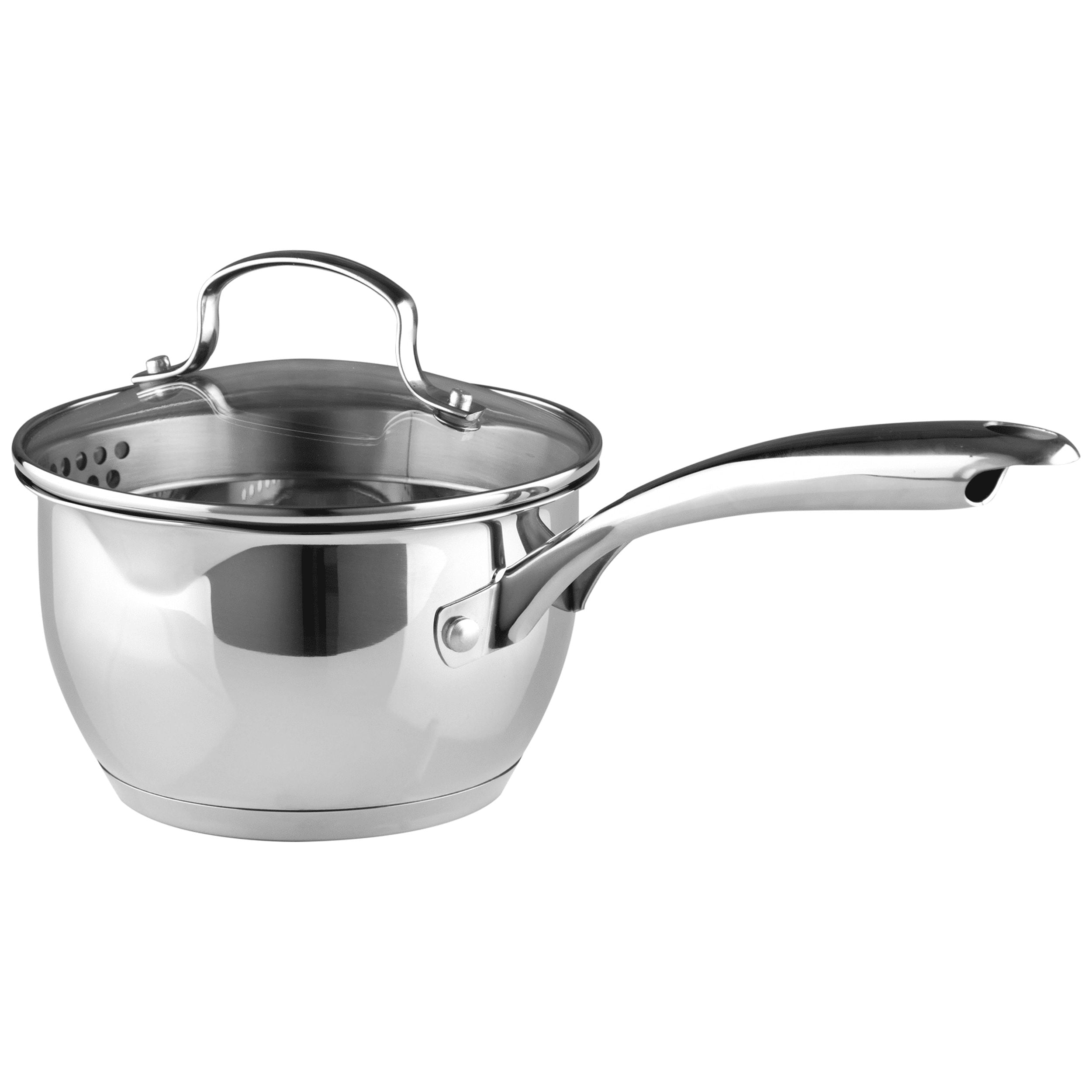 Bergner - Tri-Ply Stainless Steel Cookware Set - Induction Cookware - 11  Piece Pots and Pans Set - 1.5 qt Saucepan, 2 qt Saucepan, 3 qt Saucepan,  3.5