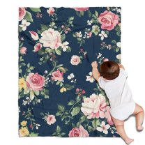 Pioneer Flower Blanket,Comfortable Soft Flannel Throw Blanket,All Season,Warm Lightweight Blankets for Sofa Bed Couch Living Room Chair,30"x40"(80x100cm)