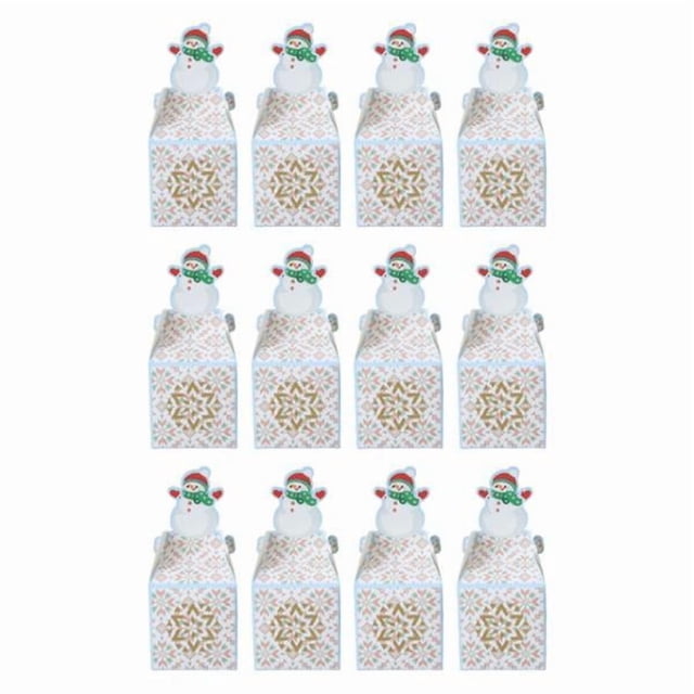 12 cajas para galletas navideñas, cajas decorativas para panadería, regalos, meriendas y chocolates. Blanco