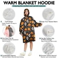 thumbnail image 6 of Halloween Skull Floral Black Wearable Blanket Hoodie, Flannel Oversized Wearable Blanket with Sleeves & with Sleeves & Pockets, Comfort Gifts Ideas for Adult Men Women, 6 of 6